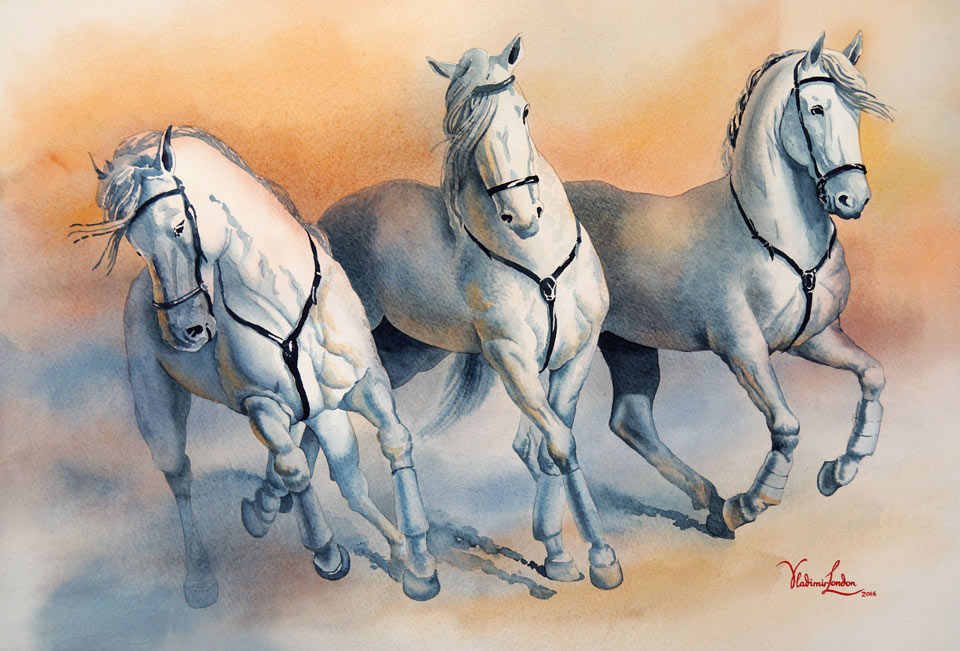 Watercolor Horses