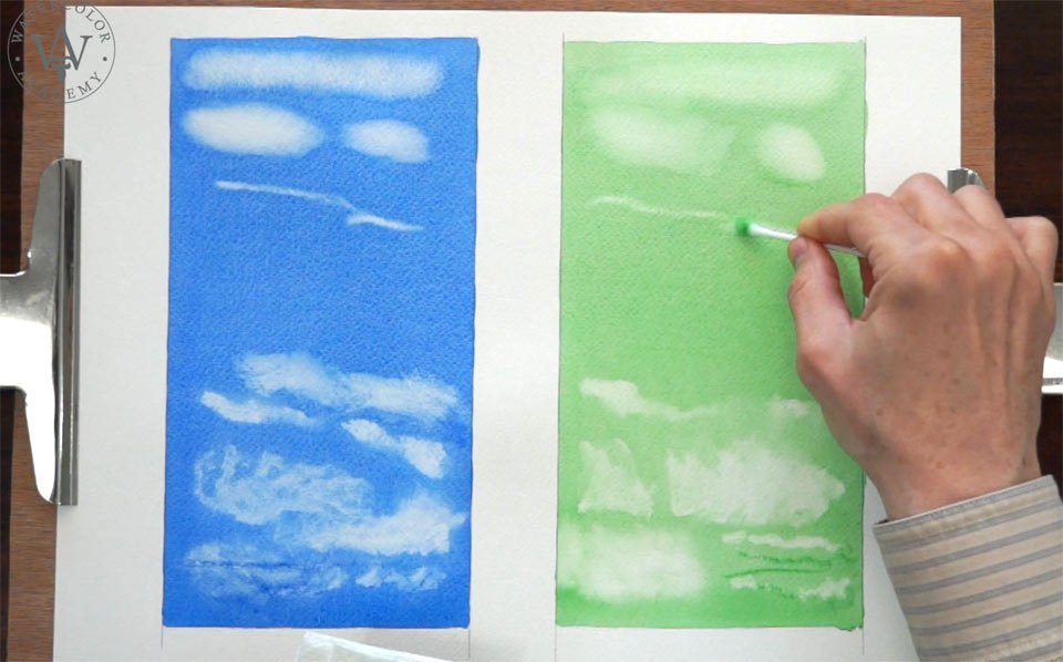 Wiping Off and Washing Out Watercolor Painting Method