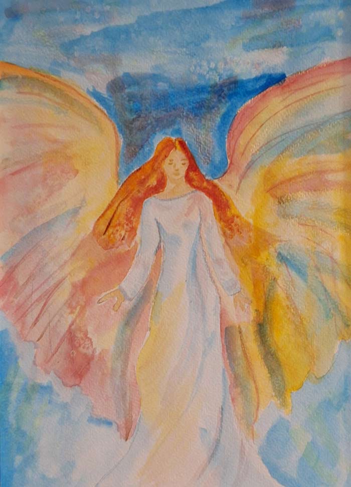 angel - Watercolour and story by Melanie