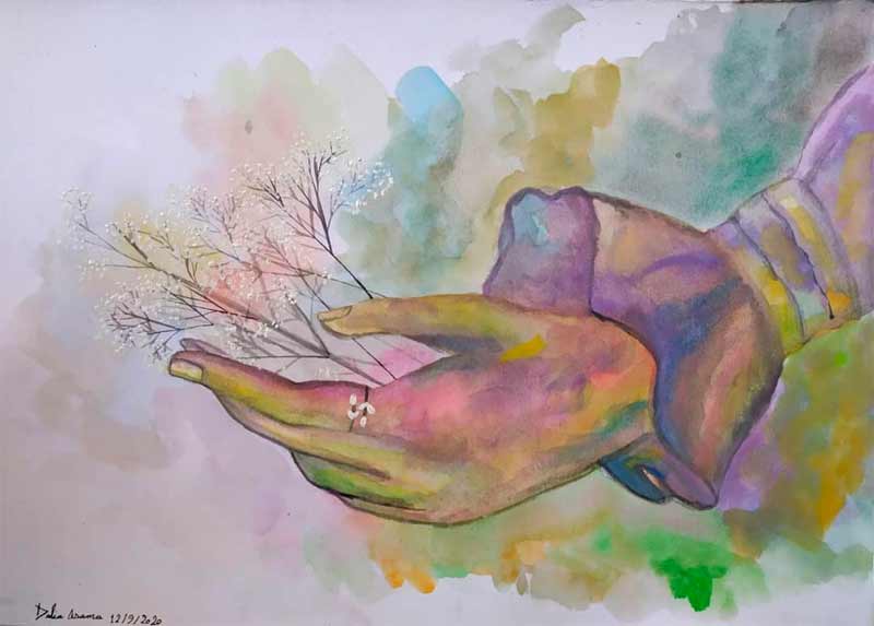 Watercolor artwork and story by Dahlia Osama