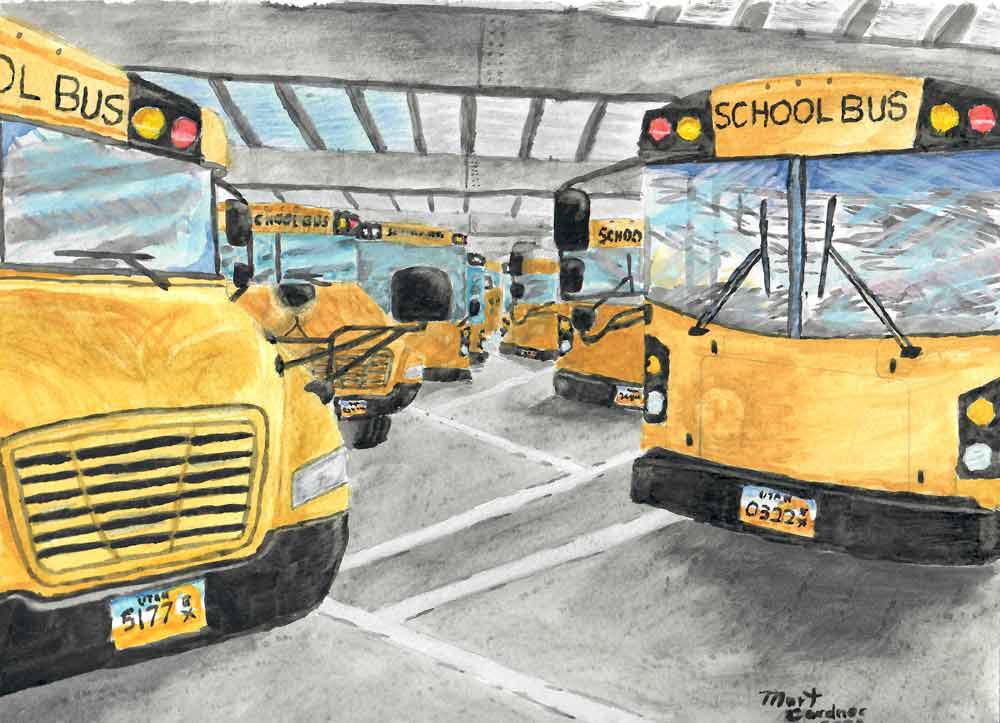 Busses at Rest by Mart E. Gardner