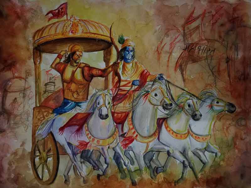 The Chariot - Watercolour and story by Prabhanjan Pandurang Kamble