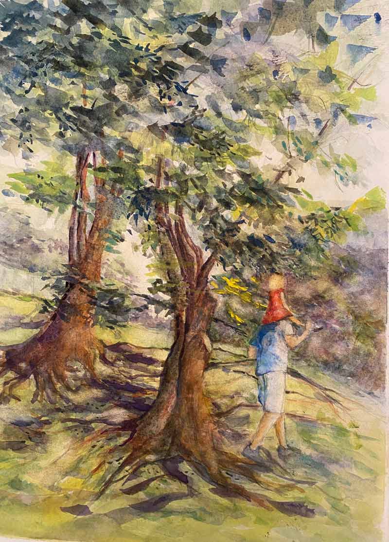 Watercolor artwork and story by Patricia Capella