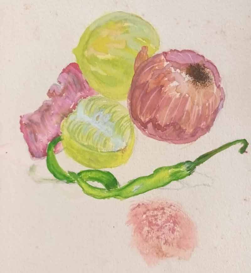 Sour and Spicy - Watercolor artwork and story by Drashti