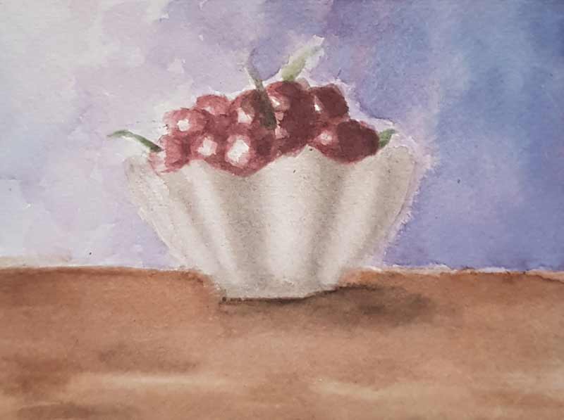 Story and watercolor from Ananda R. - Still Life Of Cherries