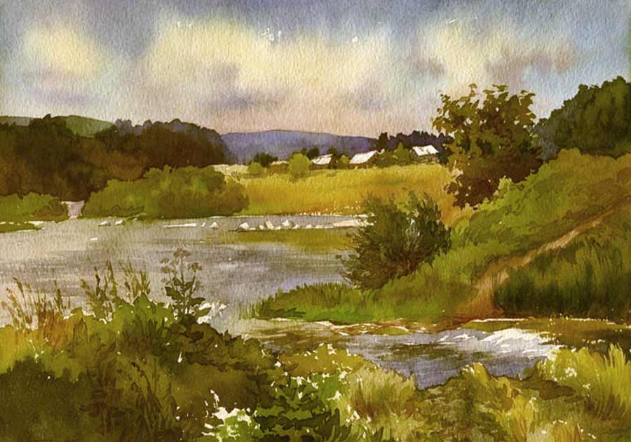 Summer Light by the River - Artwork and story by Elena Marin