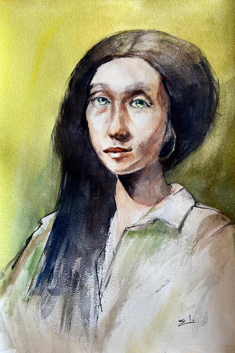 Watercolor is a dance - Story and portrait by Elena Stănculescu