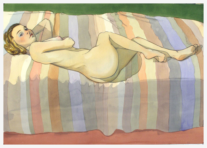 Nude Figures in watercolor by Chez Watts