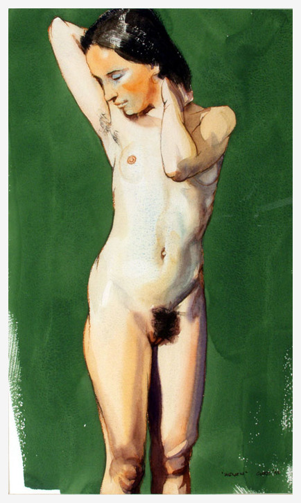 Nude Figures in watercolor by Chez Watts