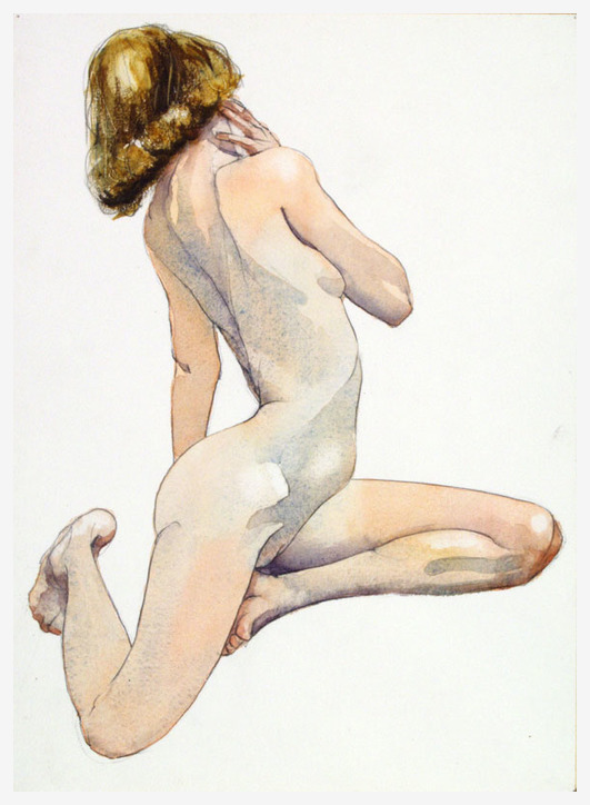 Nude Figures in watercolor by Chez Watts