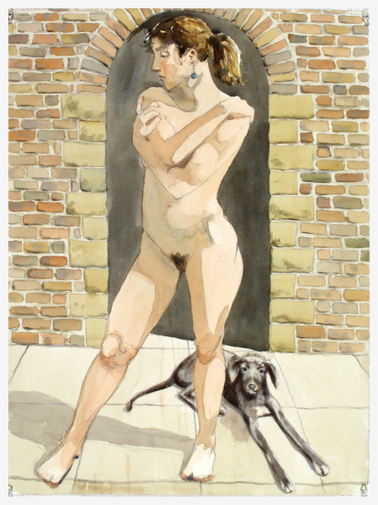 Nude Figures in watercolor by Chez Watts