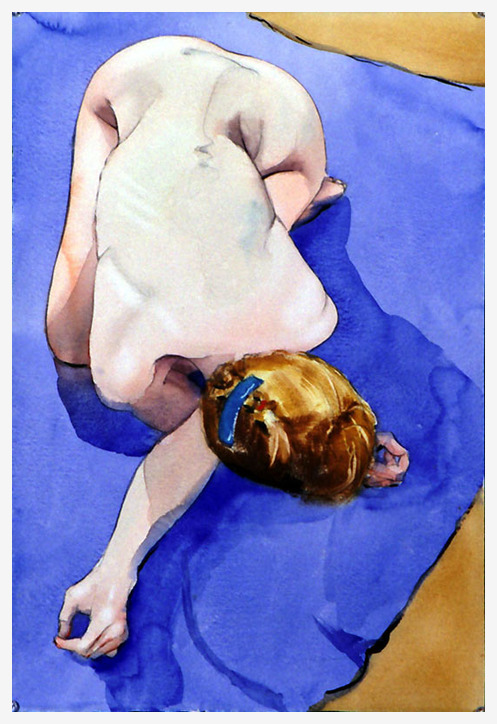 Nude Figures in watercolor by Chez Watts