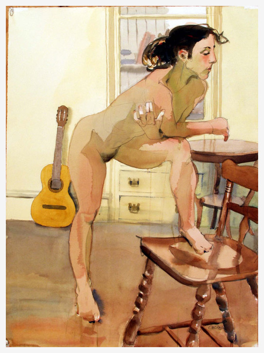 Nude Figures in watercolor by Chez Watts