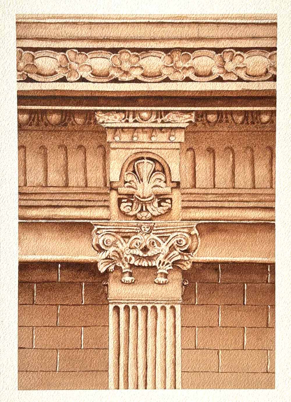 Monochrome artworks by Ray, a Watercolor Academy Correspondence Course student