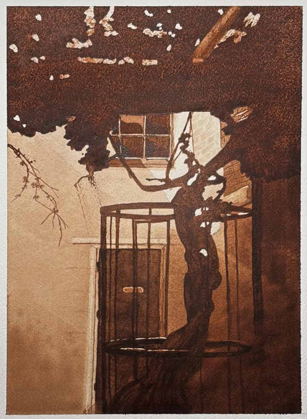 Monochrome artworks by Ray, a Watercolor Academy Correspondence Course student