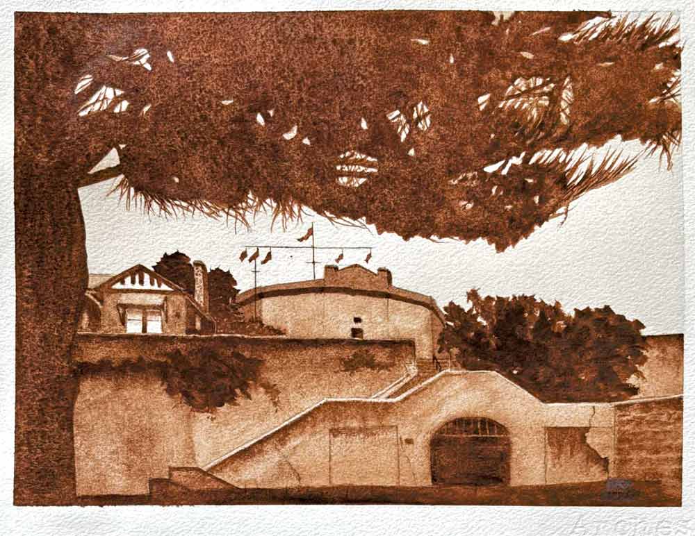 Monochrome artworks by Ray, a Watercolor Academy Correspondence Course student