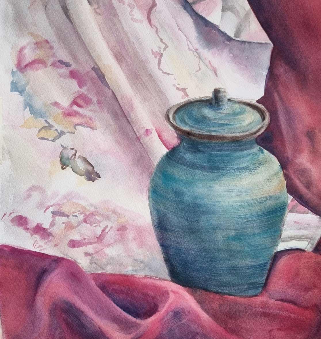 From Monochrome to Full Color: Margaret's Watercolor Drapery Studies