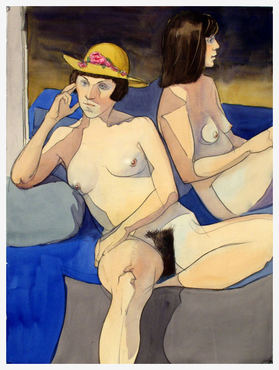 Nude Figures in watercolor by Chez Watts