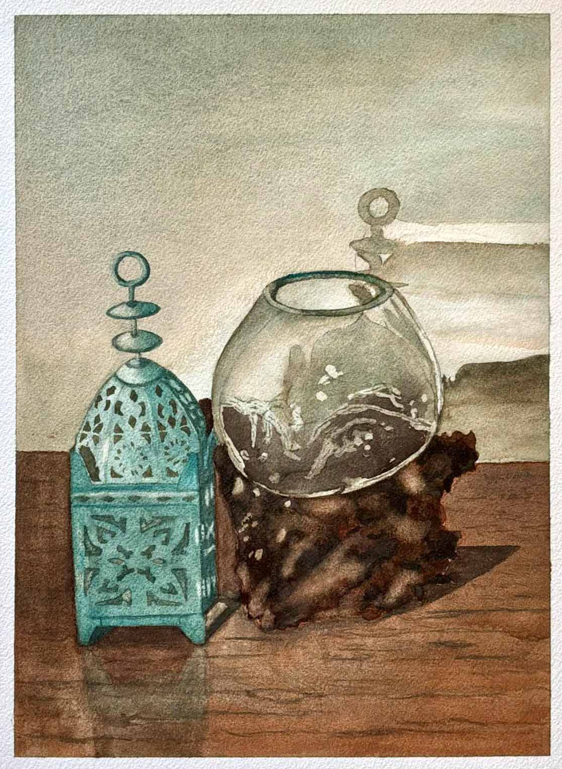 Two-color watercolors by Ray, a Watercolor Academy student