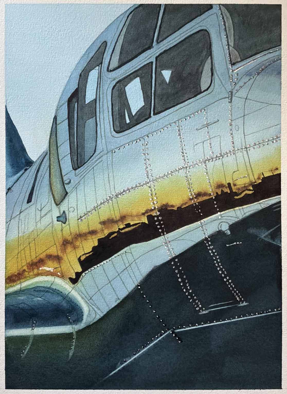 Two-color watercolors by Ray, a Watercolor Academy student