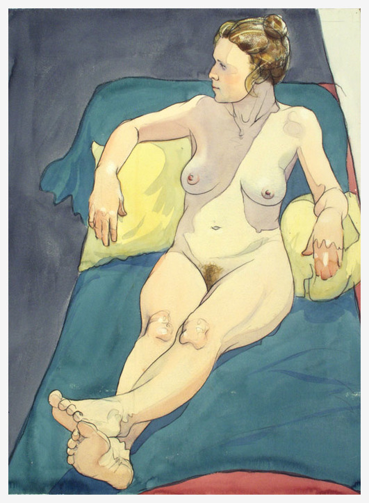 Nude Figures in watercolor by Chez Watts